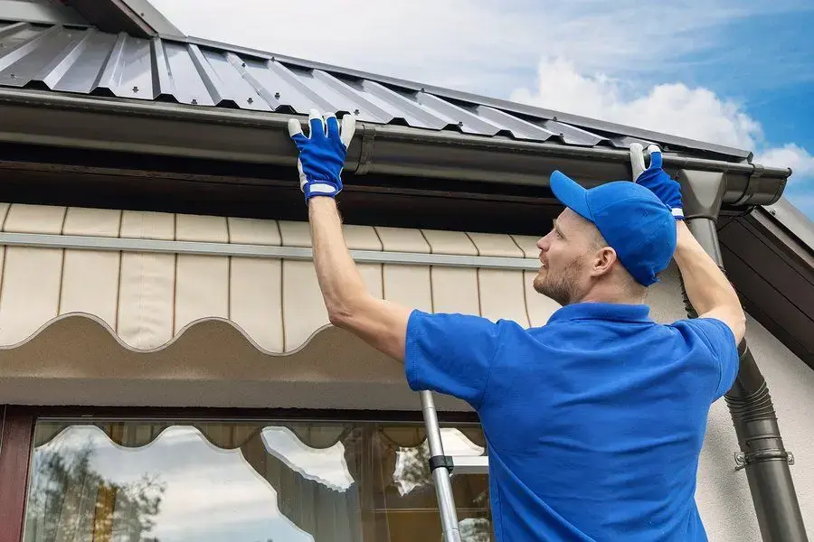 Residential gutter maintenance detail