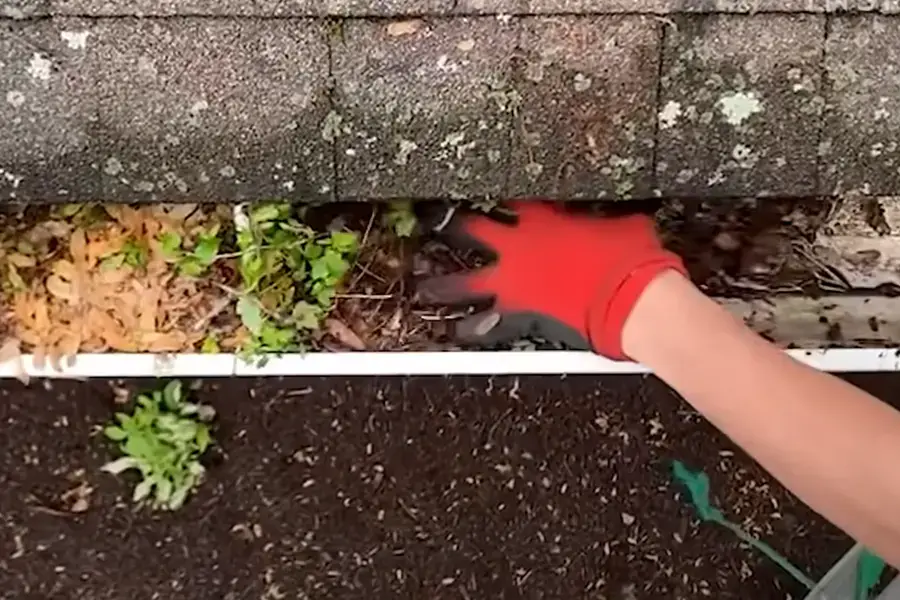 Residential gutter maintenance detail